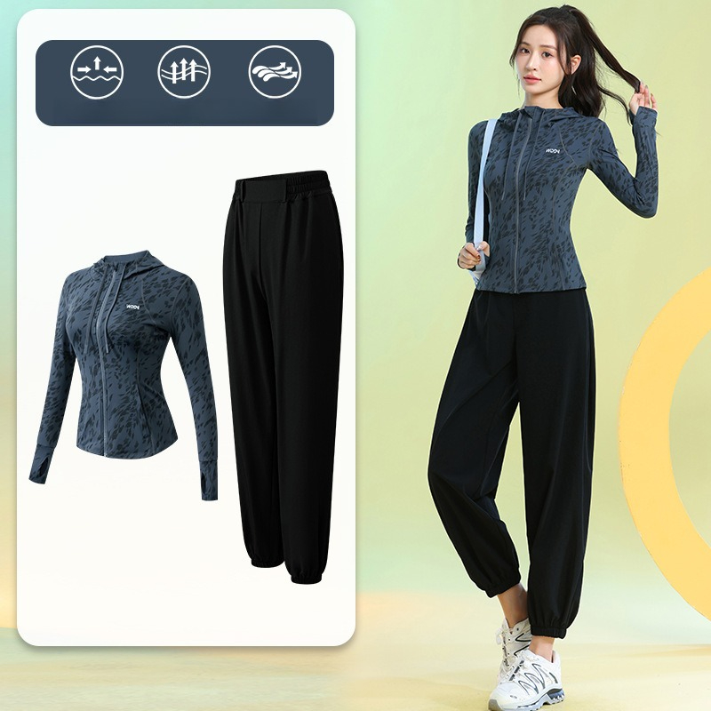 Running Gear Gym - Women's Running Suits Long Sleeve Floral