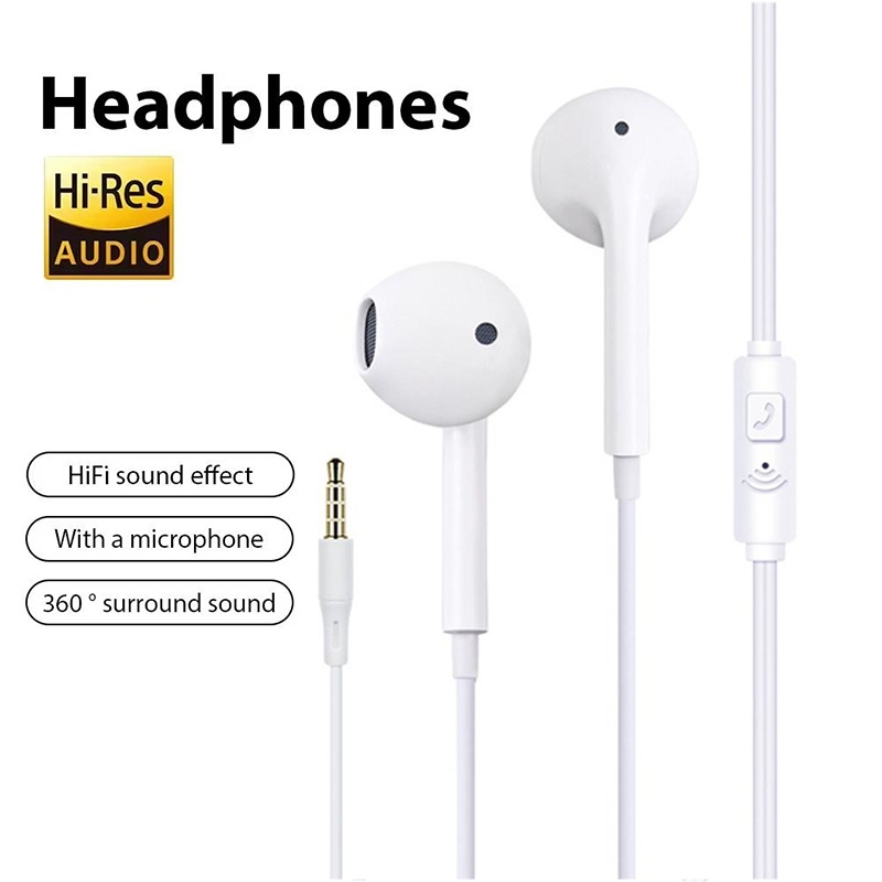 3.5mm Wired Earphone With Mic  - Running Gear Headphones ulasan dan harga