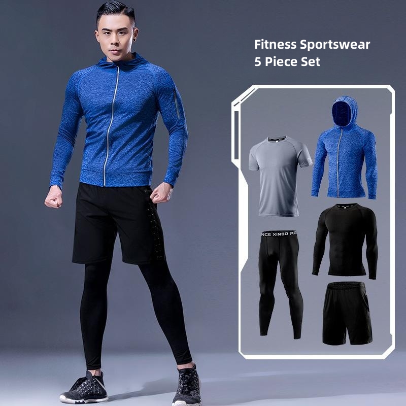 5-Piece Men's Fitness Clothes  - Running Gear Gym ulasan dan harga