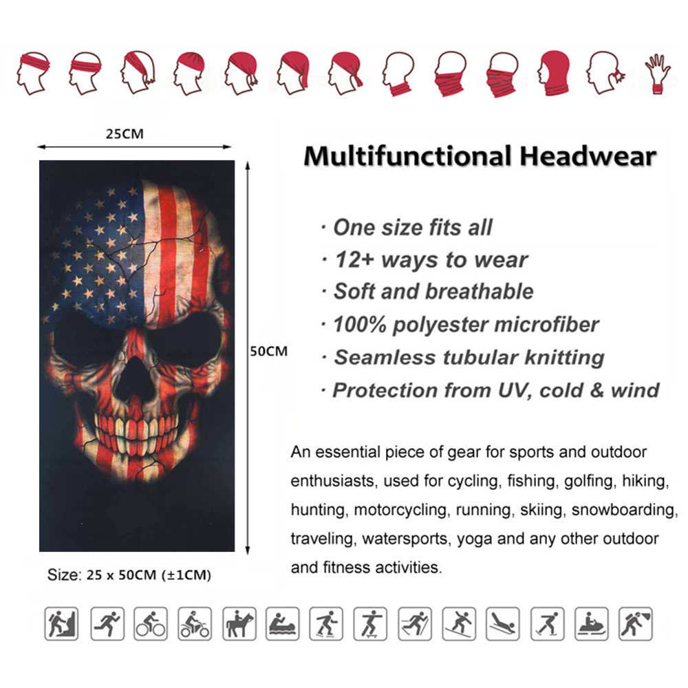 USA Flag Skull Bandana Breatha - Running Gear Youtube ulasan dan harga