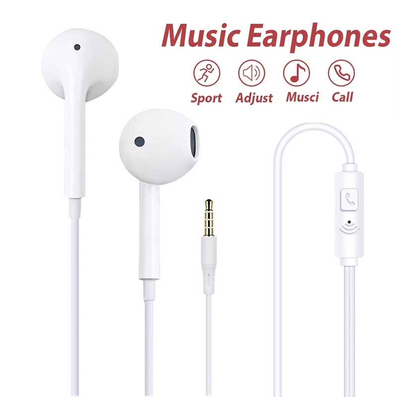 3.5mm Wired Earphone With Mic  - Running Gear Headphones ulasan dan harga