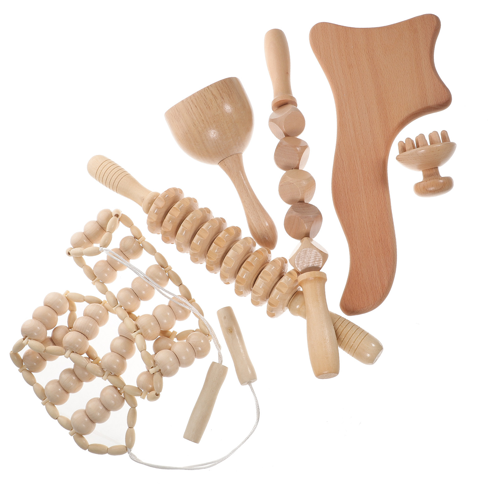 6Pcs Wooden Massage Tools Kit  - Muscle Roller Stick ulasan dan harga