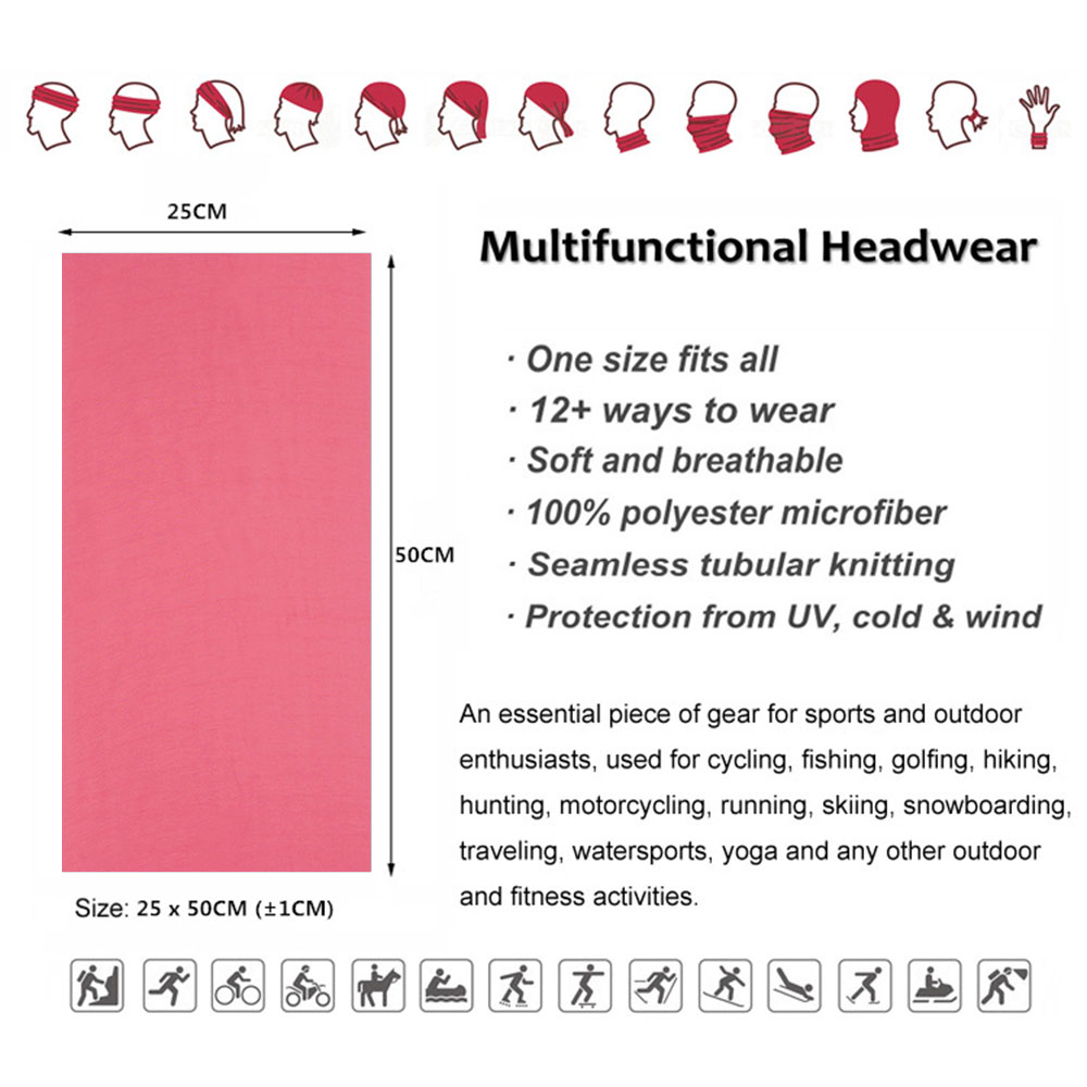 Pink Seamless Outdoor Bandana  - Running Gear Youtube ulasan dan harga
