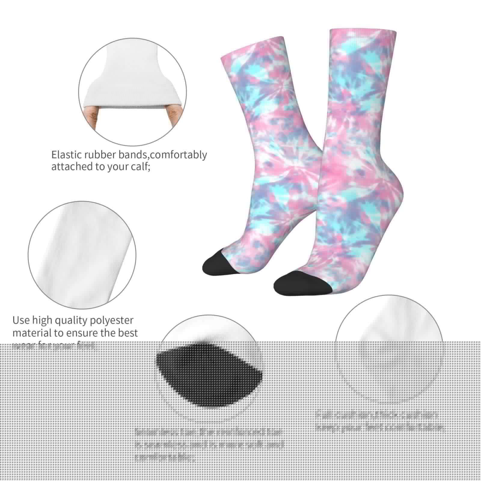 Tie Dye Print Crew Socks For W - Running Gear Youtube ulasan dan harga