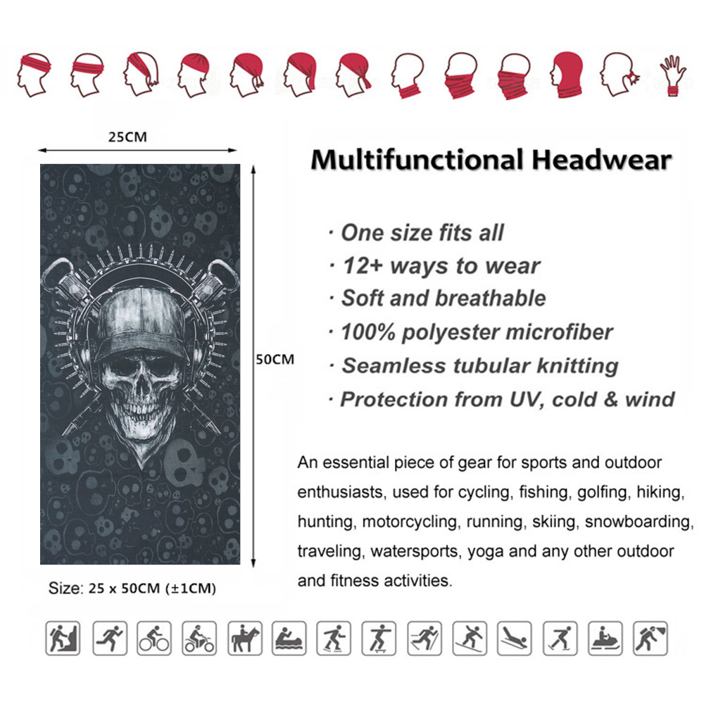 Skull Pattern Seamless Breatha - Running Gear Youtube ulasan dan harga